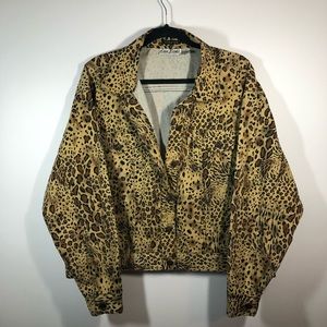 Cheetah/Animal Print Jean Jacket